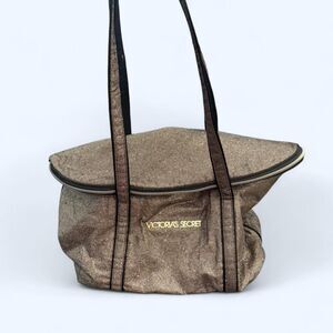Victoria-s-secret Women's Brown and Gold Bag